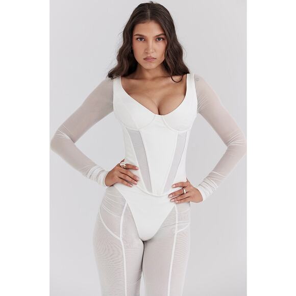 HOUSE OF CB ARAMINTA CORSET TOP WHITE - Picture 1 of 8